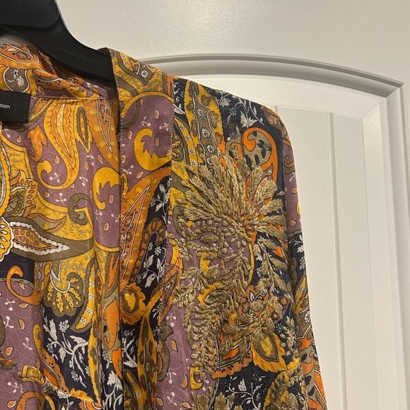 BSB Collection Yellow Orange Kimono Duster with Belt (one size fits all) - Picture 3 of 10